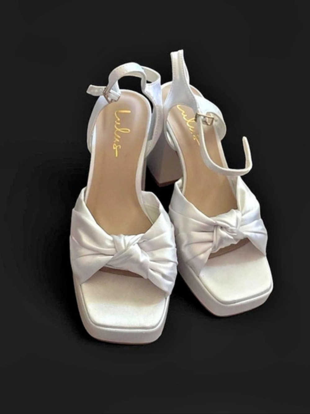 Lulus White Satin Heels